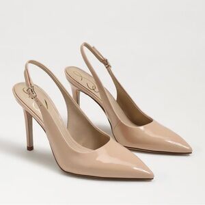 Sam Edelman Nude Patent Slingback Heels